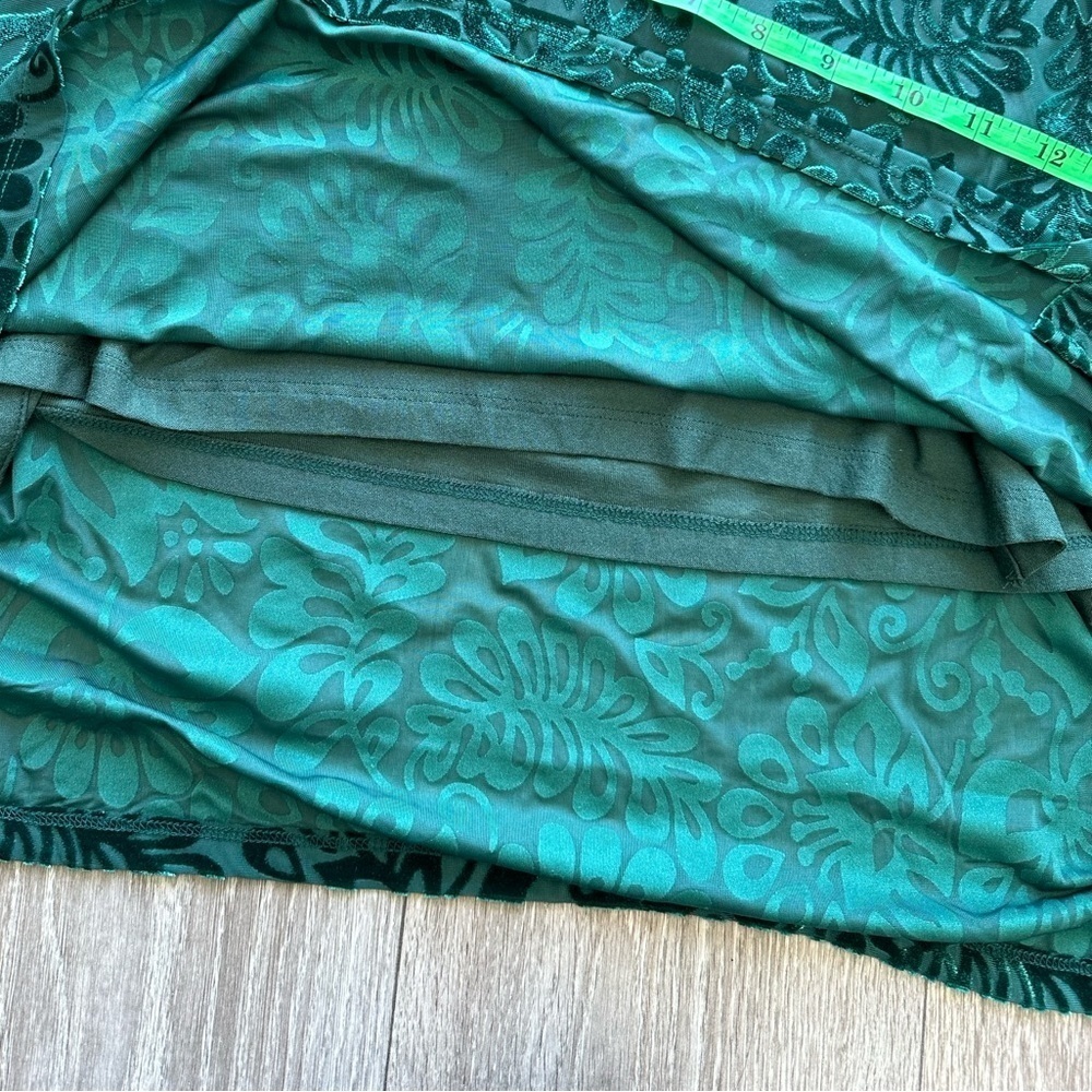 SOFT Surroundings Size Small Velvet Green Turtleneck Long sleeve Top NWT - Picture 7 of 11